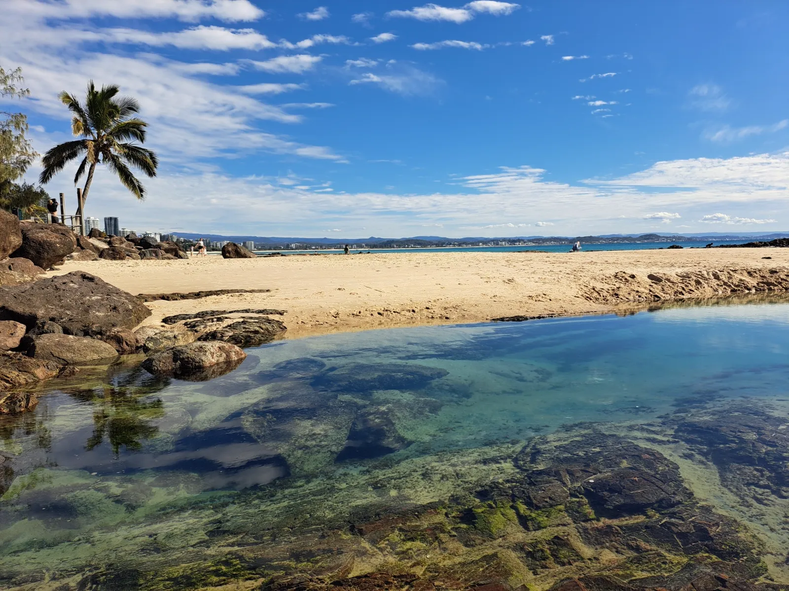 Clear rock pool at the beach